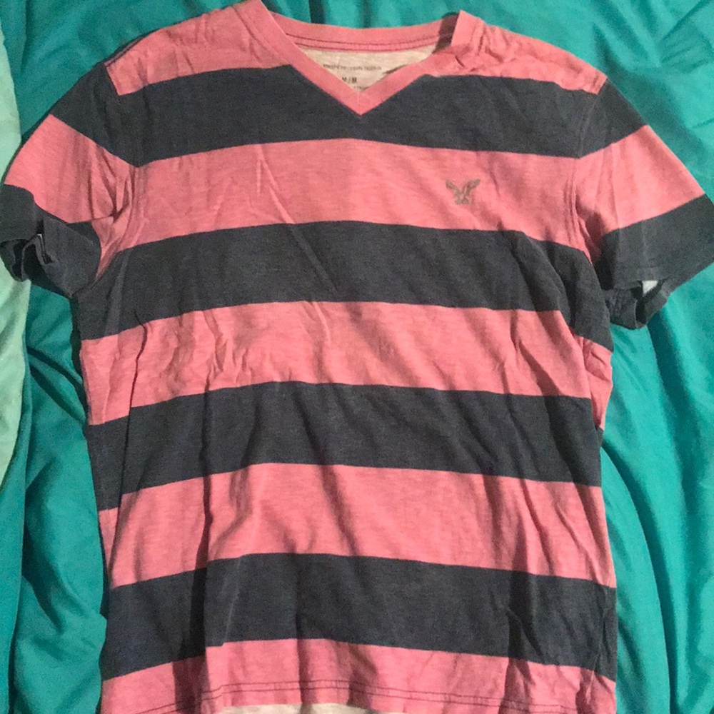 Navy and pink v neck